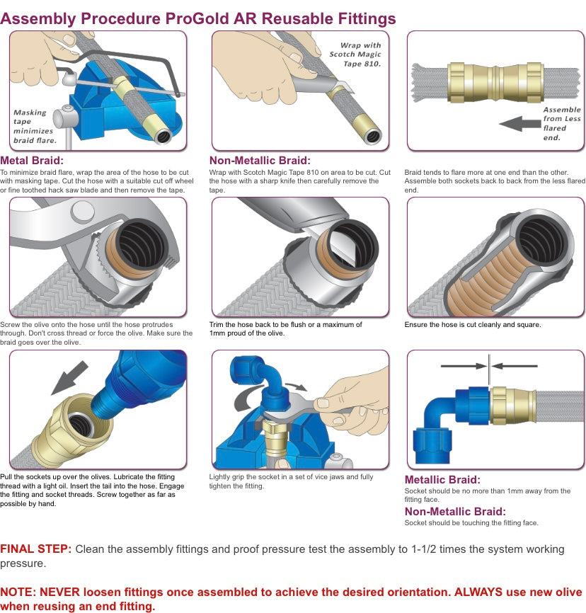BMRS PROGold An6 Straight Female Reusable Fitting