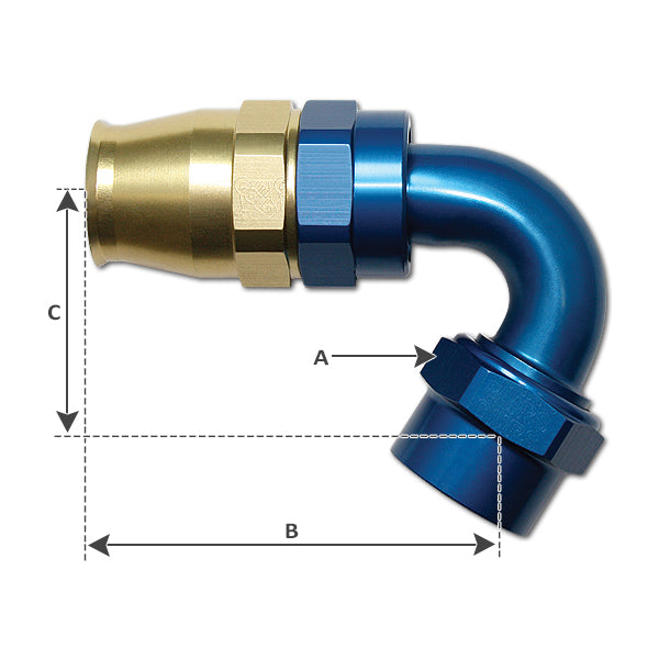 BMRS PROGold An12 120 Degree Double Swivel Female Reusable Fitting