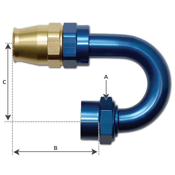 BMRS PROGold An6 180 Degree Double Swivel Female Reusable Fitting
