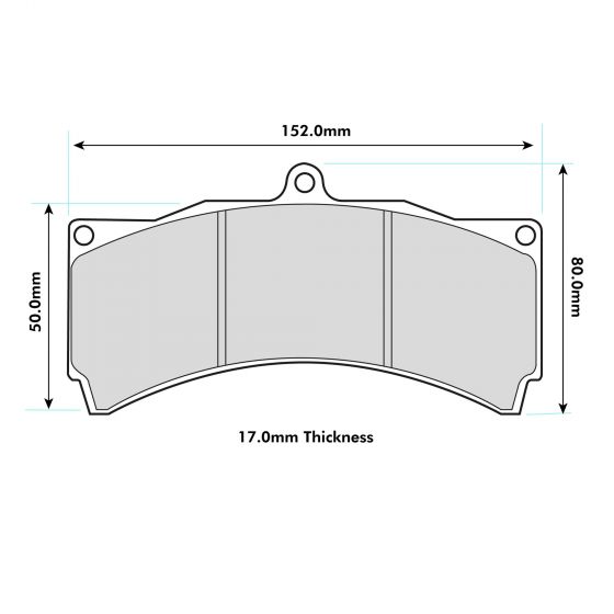 D2 Caliper F330mm, F356mm, R380mm 6POT Performance Brake Pad 17mm 8448