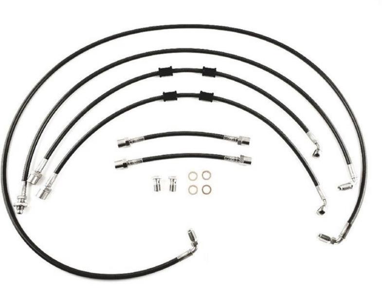 Fiat Abarth 500, 595, 695 1.4 Abarth Brembo Calipers (2008-) Stainless Steel Braided Brake Line Kit