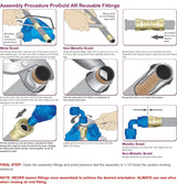 BMRS PROGold An8 90 Degree Double Swivel Female Reusable Fitting
